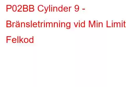 P02BB Cylinder 9 - Bränsletrimning vid Min Limit Felkod