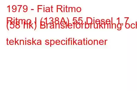 1979 - Fiat Ritmo
Ritmo I (138A) 55 Diesel 1,7 (58 hk) Bränsleförbrukning och tekniska specifikationer