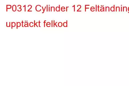 P0312 Cylinder 12 Feltändning upptäckt felkod