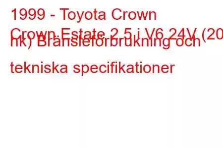 1999 - Toyota Crown
Crown Estate 2.5 i V6 24V (200 hk) Bränsleförbrukning och tekniska specifikationer