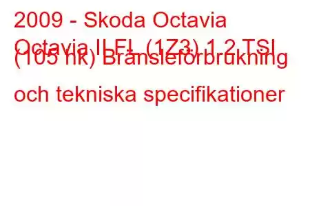 2009 - Skoda Octavia
Octavia II FL (1Z3) 1.2 TSI (105 hk) Bränsleförbrukning och tekniska specifikationer