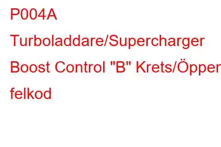 P004A Turboladdare/Supercharger Boost Control 