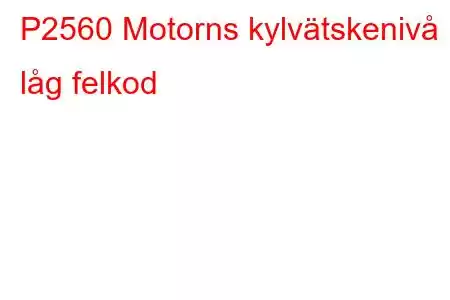 P2560 Motorns kylvätskenivå låg felkod