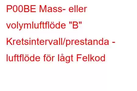 P00BE Mass- eller volymluftflöde 