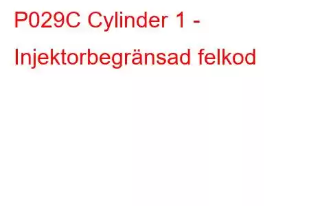 P029C Cylinder 1 - Injektorbegränsad felkod