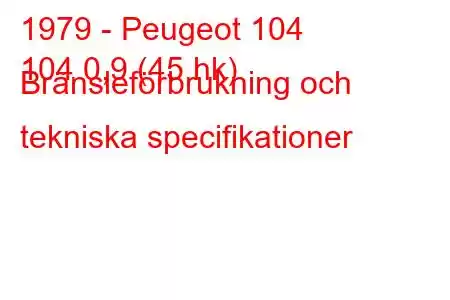 1979 - Peugeot 104
104 0,9 (45 hk) Bränsleförbrukning och tekniska specifikationer