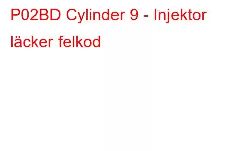 P02BD Cylinder 9 - Injektor läcker felkod