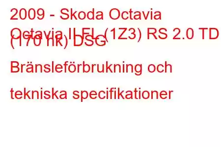 2009 - Skoda Octavia
Octavia II FL (1Z3) RS 2.0 TDI (170 hk) DSG Bränsleförbrukning och tekniska specifikationer