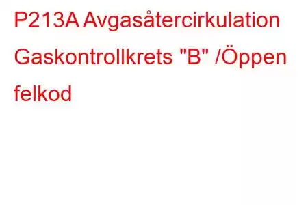 P213A Avgasåtercirkulation Gaskontrollkrets 