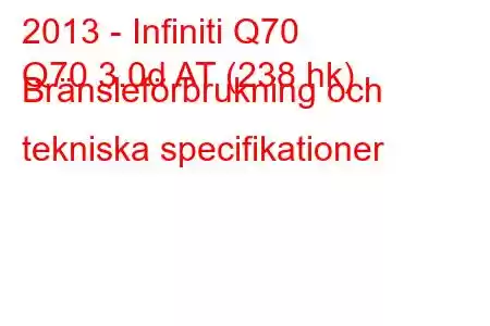 2013 - Infiniti Q70
Q70 3.0d AT (238 hk) Bränsleförbrukning och tekniska specifikationer