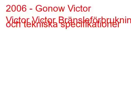 2006 - Gonow Victor
Victor Victor Bränsleförbrukning och tekniska specifikationer