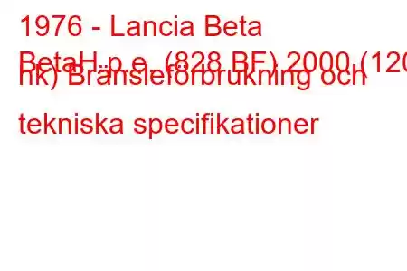 1976 - Lancia Beta
BetaH.p.e. (828 BF) 2000 (120 hk) Bränsleförbrukning och tekniska specifikationer