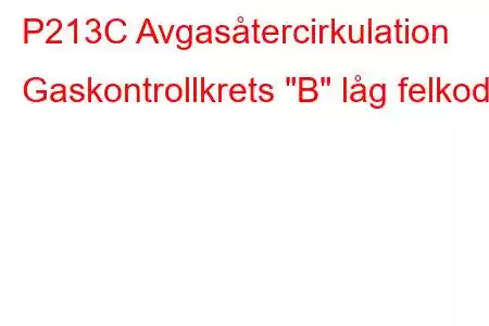 P213C Avgasåtercirkulation Gaskontrollkrets 