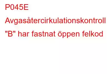 P045E Avgasåtercirkulationskontroll 