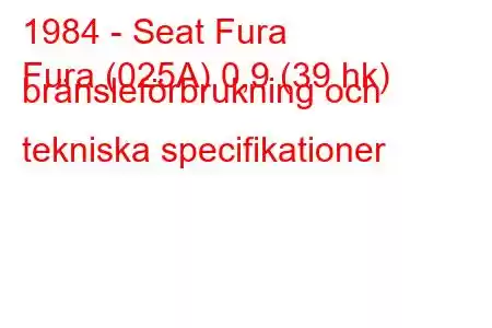 1984 - Seat Fura
Fura (025A) 0,9 (39 hk) bränsleförbrukning och tekniska specifikationer