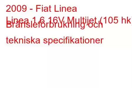 2009 - Fiat Linea
Linea 1.6 16V Multijet (105 hk) Bränsleförbrukning och tekniska specifikationer