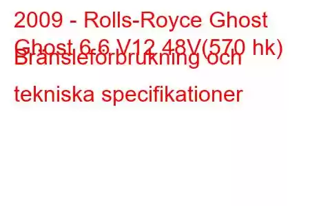 2009 - Rolls-Royce Ghost
Ghost 6.6 V12 48V(570 hk) Bränsleförbrukning och tekniska specifikationer