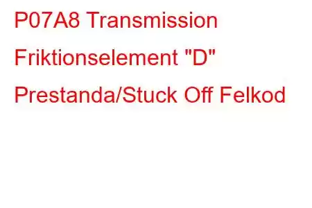 P07A8 Transmission Friktionselement 