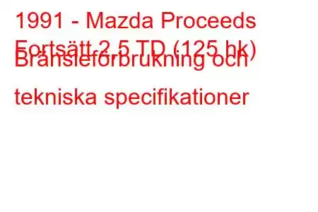 1991 - Mazda Proceeds
Fortsätt 2,5 TD (125 hk) Bränsleförbrukning och tekniska specifikationer