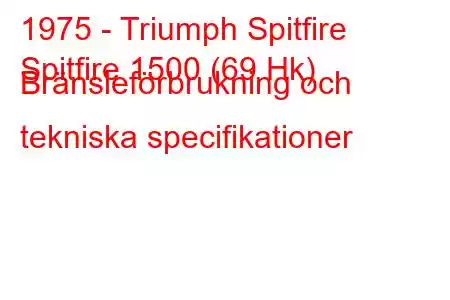 1975 - Triumph Spitfire
Spitfire 1500 (69 Hk) Bränsleförbrukning och tekniska specifikationer