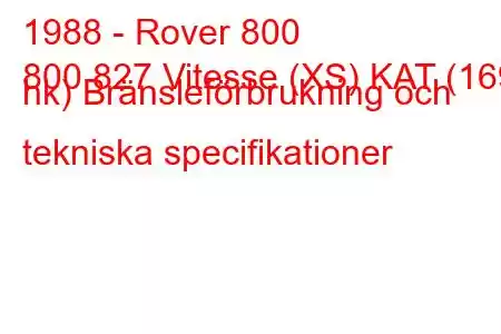 1988 - Rover 800
800 827 Vitesse (XS) KAT (169 hk) Bränsleförbrukning och tekniska specifikationer