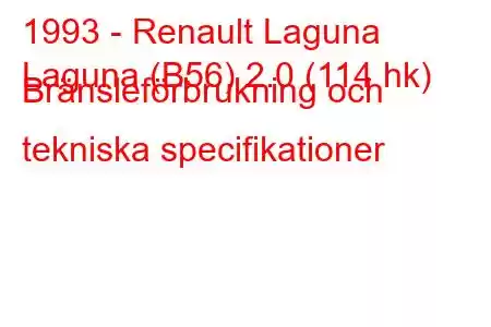 1993 - Renault Laguna
Laguna (B56) 2.0 (114 hk) Bränsleförbrukning och tekniska specifikationer