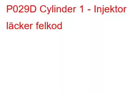 P029D Cylinder 1 - Injektor läcker felkod