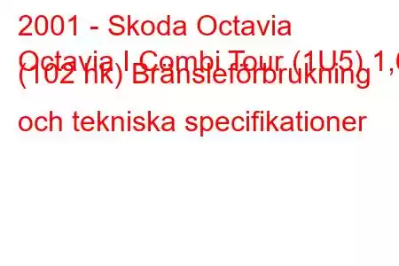 2001 - Skoda Octavia
Octavia I Combi Tour (1U5) 1,6 (102 hk) Bränsleförbrukning och tekniska specifikationer