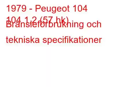 1979 - Peugeot 104
104 1,2 (57 hk) Bränsleförbrukning och tekniska specifikationer